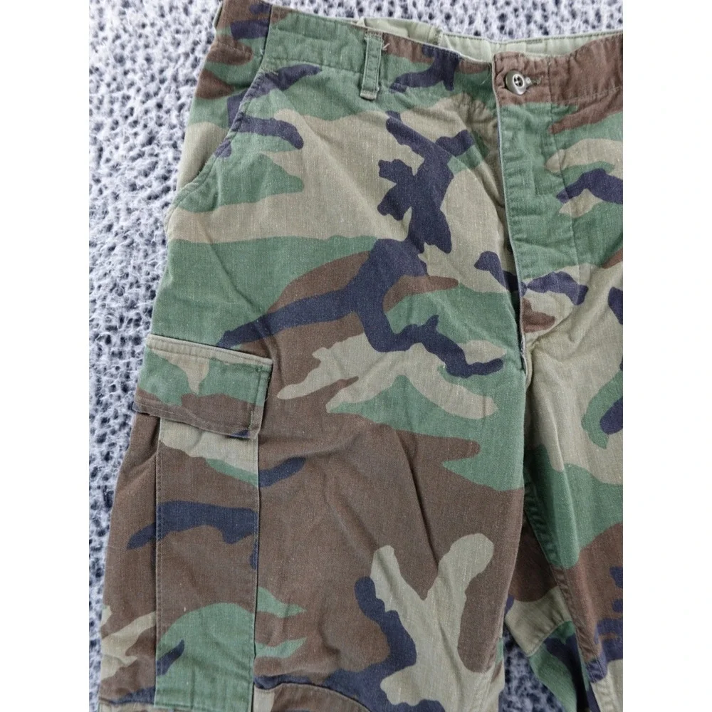 Vintage Woodland Camo Cargo Pants Military‎ Style Utility Trousers Med Regular